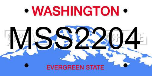 MSS2204 Washington License Plate