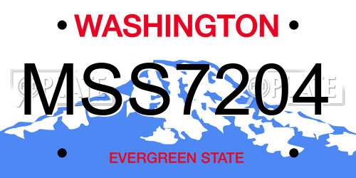 MSS7204 Washington License Plate