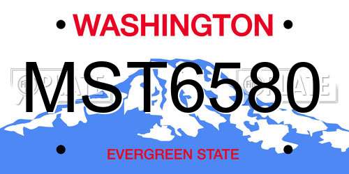 MST6580 Washington License Plate