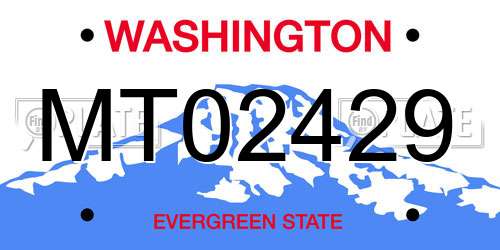 MT02429 Washington License Plate