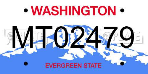 MT02479 Washington License Plate