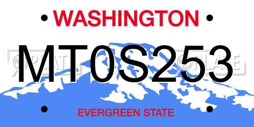 MT0S253 Washington License Plate