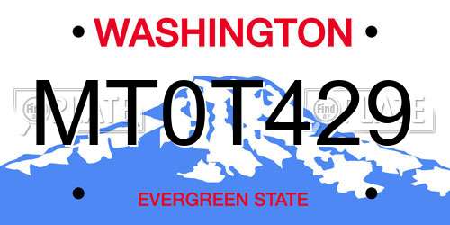 MT0T429 Washington License Plate