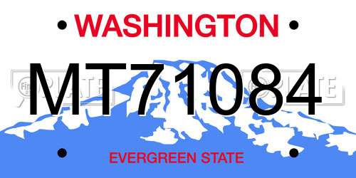 MT71084 Washington License Plate