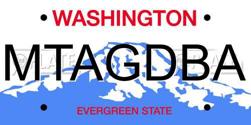 MTAGDBA Washington License Plate
