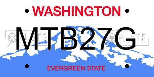 MTB27G Washington License Plate