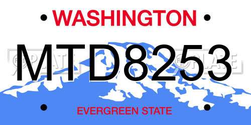 MTD8253 Washington License Plate