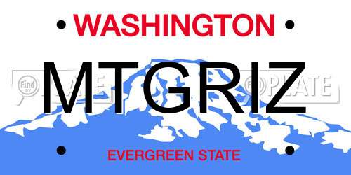 MTGRIZ Washington License Plate