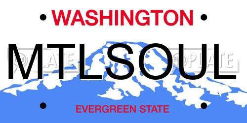 MTLSOUL Washington License Plate