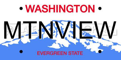 MTNVIEW Washington License Plate