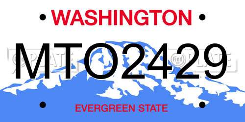 MTO2429 Washington License Plate