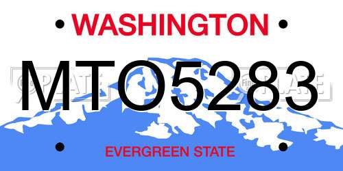 MTO5283 Washington License Plate