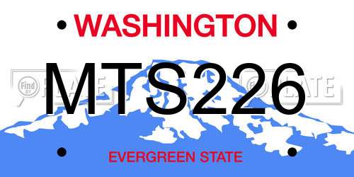 MTS226 Washington License Plate