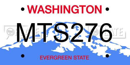 MTS276 Washington License Plate