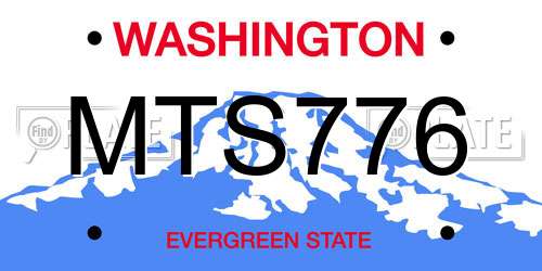 MTS776 Washington License Plate