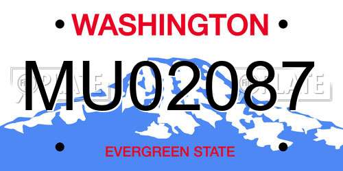 MU02087 Washington License Plate