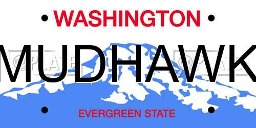 MUDHAWK Washington License Plate