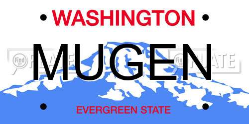 MUGEN Washington License Plate