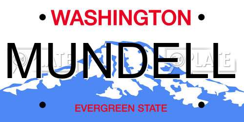 MUNDELL Washington License Plate