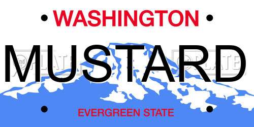 MUSTARD Washington License Plate