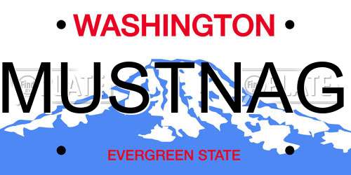 MUSTNAG Washington License Plate