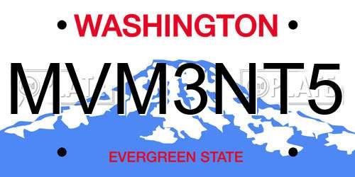 MVM3NT5 Washington License Plate