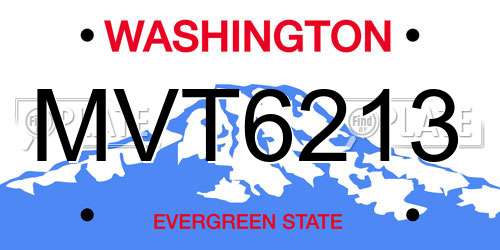 MVT6213 Washington License Plate