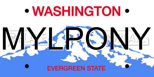 MYLPONY Washington License Plate