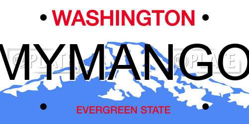 MYMANGO Washington License Plate
