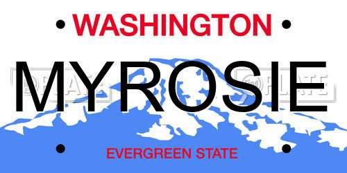 MYROSIE Washington License Plate