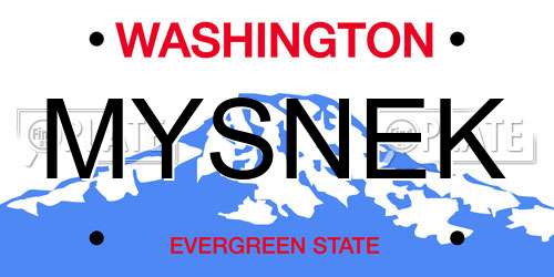 MYSNEK Washington License Plate