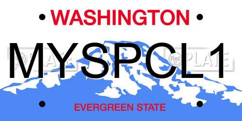 MYSPCL1 Washington License Plate