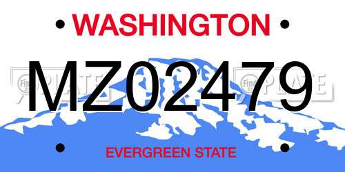 MZ02479 Washington License Plate
