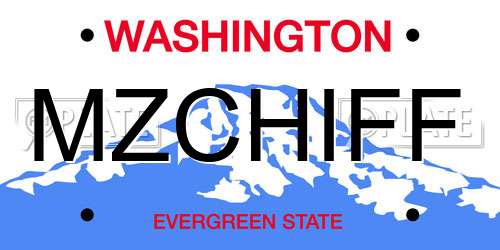 MZCHIFF Washington License Plate