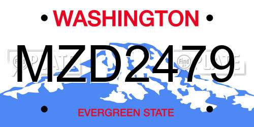 MZD2479 Washington License Plate
