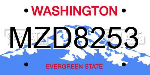 MZD8253 Washington License Plate