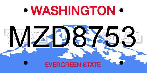 MZD8753 Washington License Plate