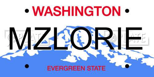 MZLORIE Washington License Plate