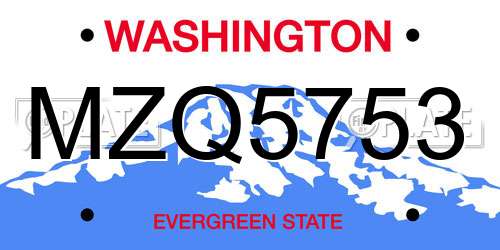 MZQ5753 Washington License Plate