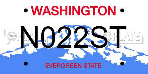 N022ST Washington License Plate