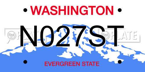 N027ST Washington License Plate