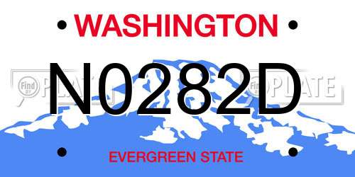 N0282D Washington License Plate