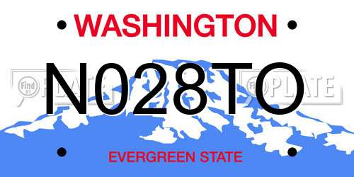 N028TO Washington License Plate