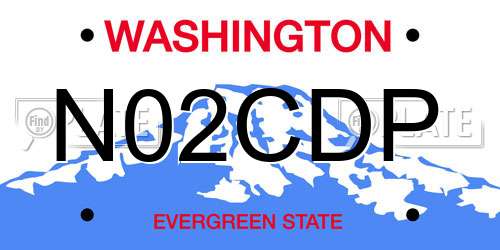 N02CDP Washington License Plate