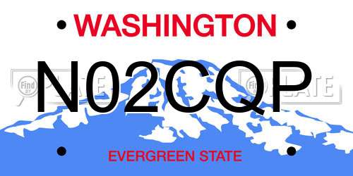 N02CQP Washington License Plate