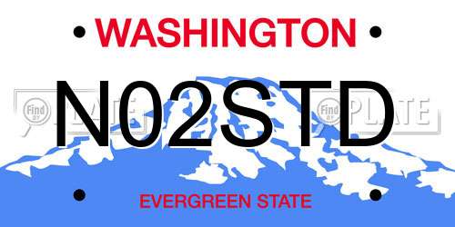 N02STD Washington License Plate