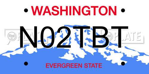 N02TBT Washington License Plate