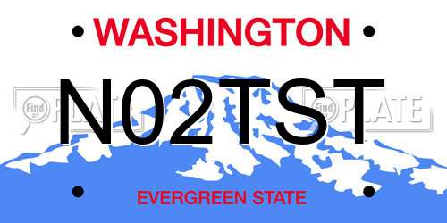 N02TST Washington License Plate