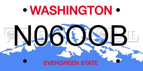 N06OOB Washington License Plate