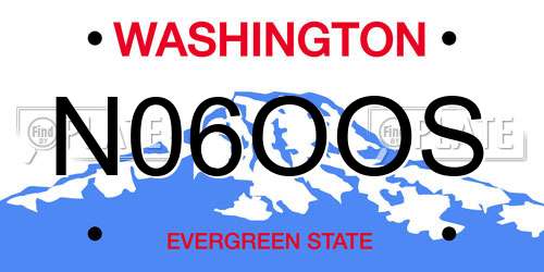 N06OOS Washington License Plate